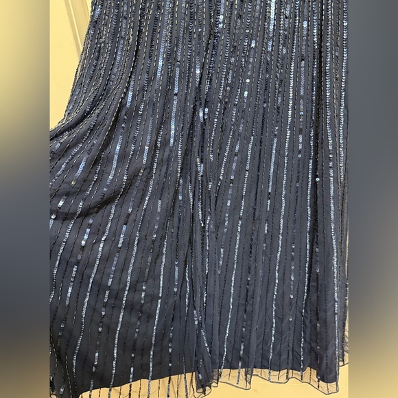 NWT | Mac Duggal 14007 Midnight Blue Navy A Line Embellished Midi Dress Size 12 - Picture 15 of 15